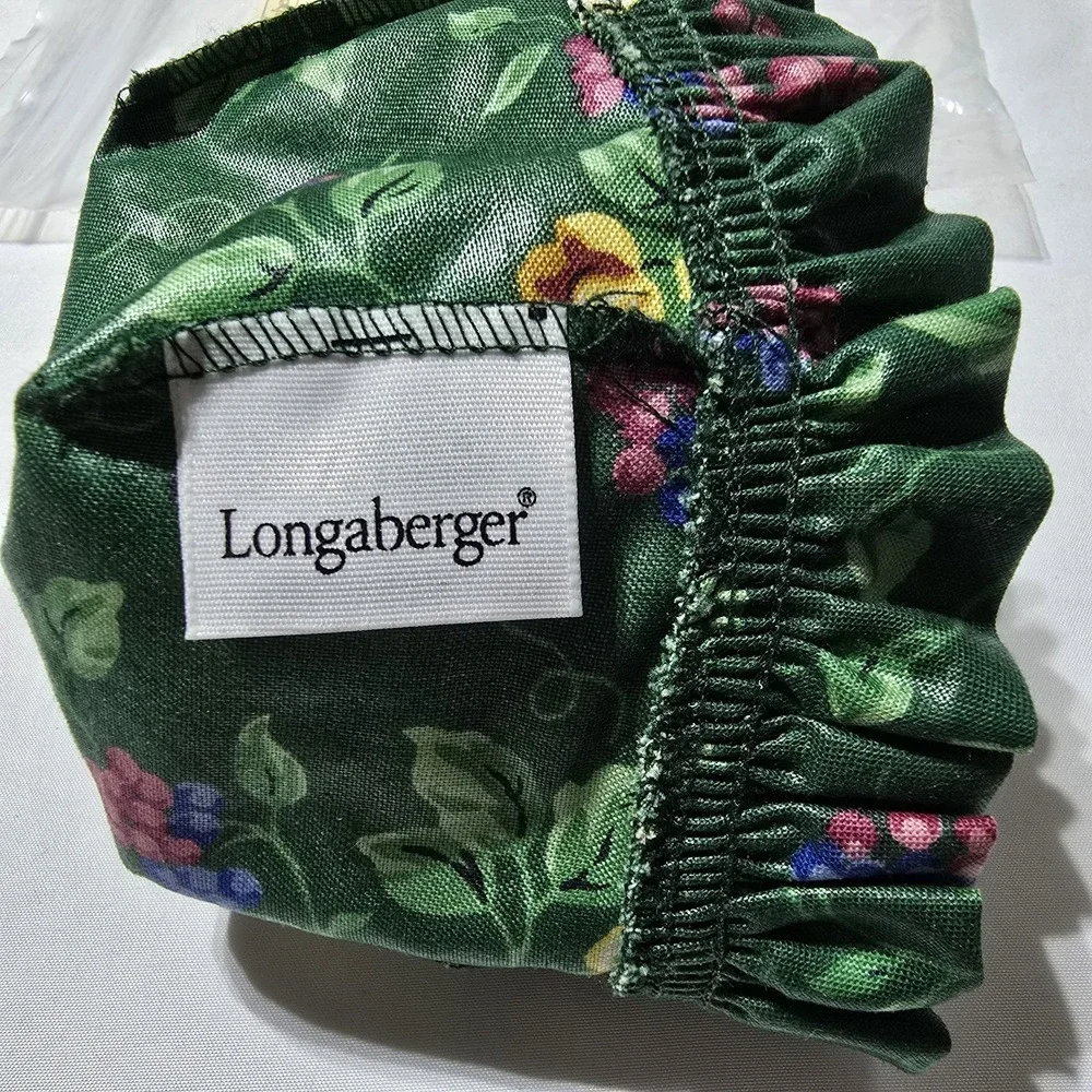 Longaberger CHIVES Basket Liner Emerald‎ Vine Green Floral New
